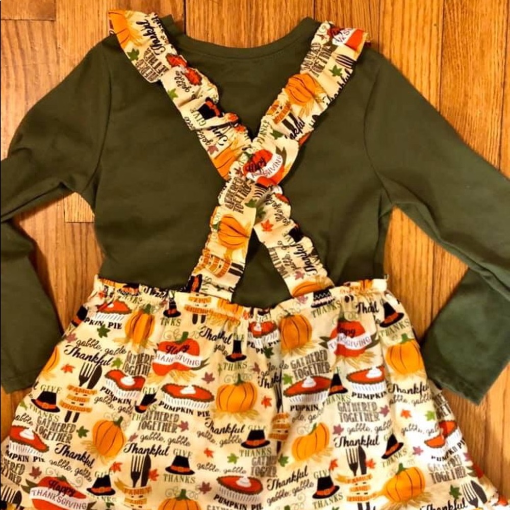 🥧 Thanksgiving Holiday Toddler Girl Outfit🍁 - Picture 5 of 8
